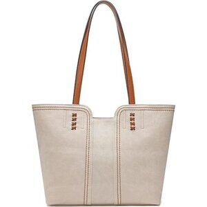 Montana West‎ Ivory Beige Tote Bag Top Handle Shoulder Satchel Purse for Women